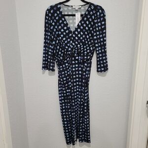 Amour Vert  Lourdes Tencel Luxe Dress,  in Blue and White, NWT SZ S